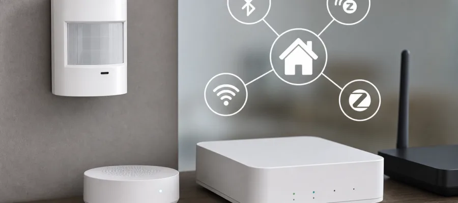 Bewegungsmelder und Smart Home: Kommunikationsprotokolle und Standards erklaert